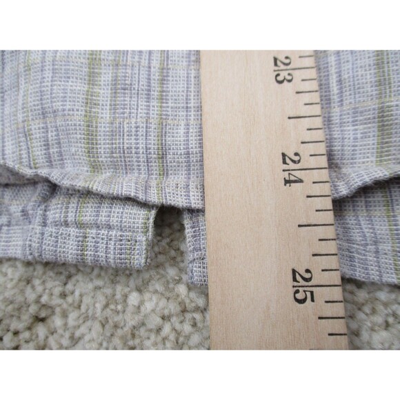 Patagonia Shirt Womens 14 Blue Green Striped Hemp Casual Button Up Top - Picture 11 of 11